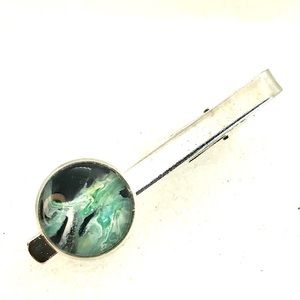 Tie clip pin silver plated 16mm handcrafted